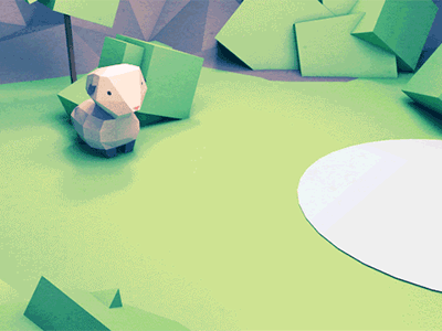 Jumping Sheep 3d polygon sheep