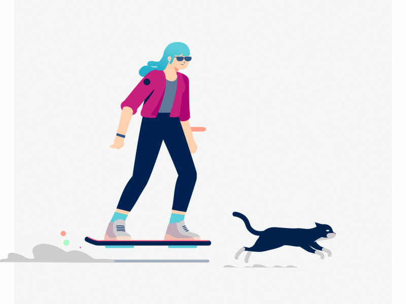 Skatergirl 1 animation character gif