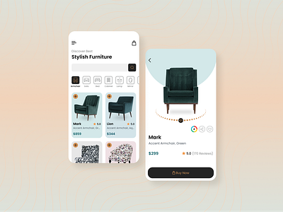 UI/UX Design (Furniture App) app design interface prototype ui ux web