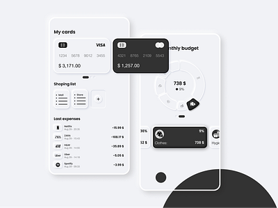 Digital Wallet App Design app design illustration minimal neomorphism typography ui ux wallet web