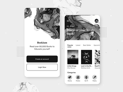 Book App Design app book branding design interface minimal prototype reading typography ui ux web