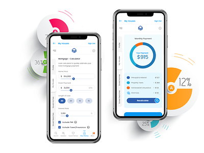 Mortgage Calculator for Real Estate adobe xd design mobile app design mortgage calculator mortgage calculator ui real estate mortage ui design