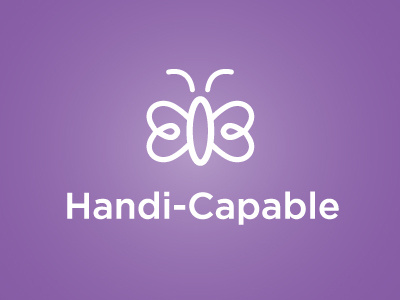 Handi-Capable butterfly capable cerebral foundation handi heart logo organization palsy wings