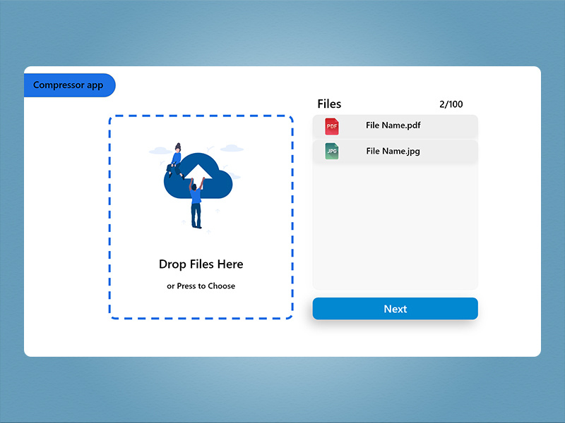 compressor app ui-ux design by Vida Azadi on Dribbble