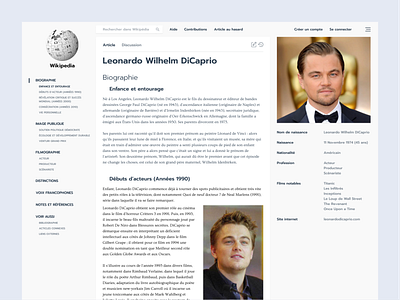 Wikipedia Article - Redesign design flat minimal ui ux website