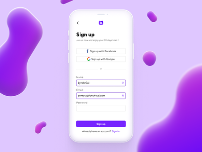 Sign up - Mobile