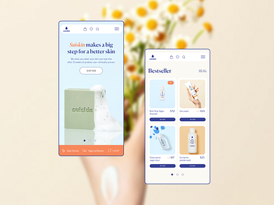 Suiskin brand - online store of the cosmetics brand colorful cosmetics brand design modern online store shopify ui ux web design