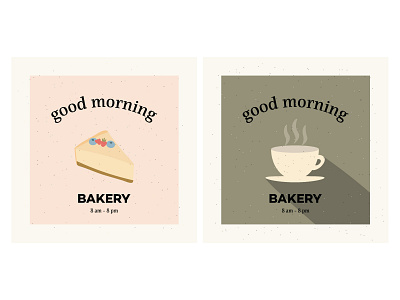good morning bakery cafe banner, hot coffee, cheesecake, concept coffee poster style