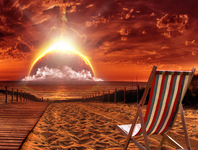 End of the World digital art piece. art daryn jones williamson daryn.org deck chair digital digital art end of the world photomanipulation