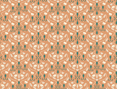 Folk Pattern With Modern Symmetrical Motifs apparel design artwork branding design folk pattern graphic design illustration seamless pattern surface design