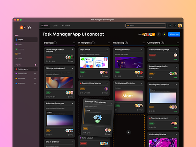 Project Management dashboard desktop project management sidebar task task management ui web web app