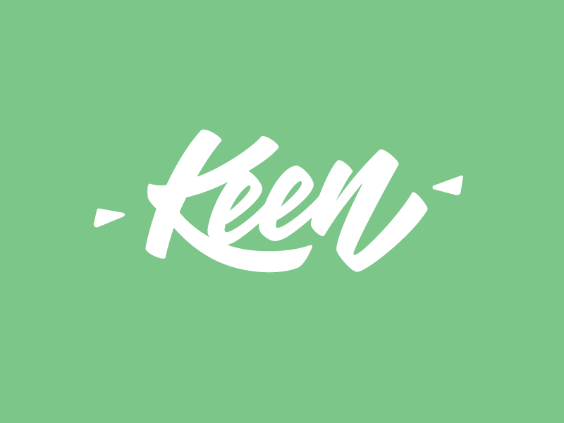 Keen identity calligraphy hand lettering logo wordmark