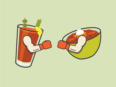 Chili & Bloody Battle bloody mary chili event illustration poster
