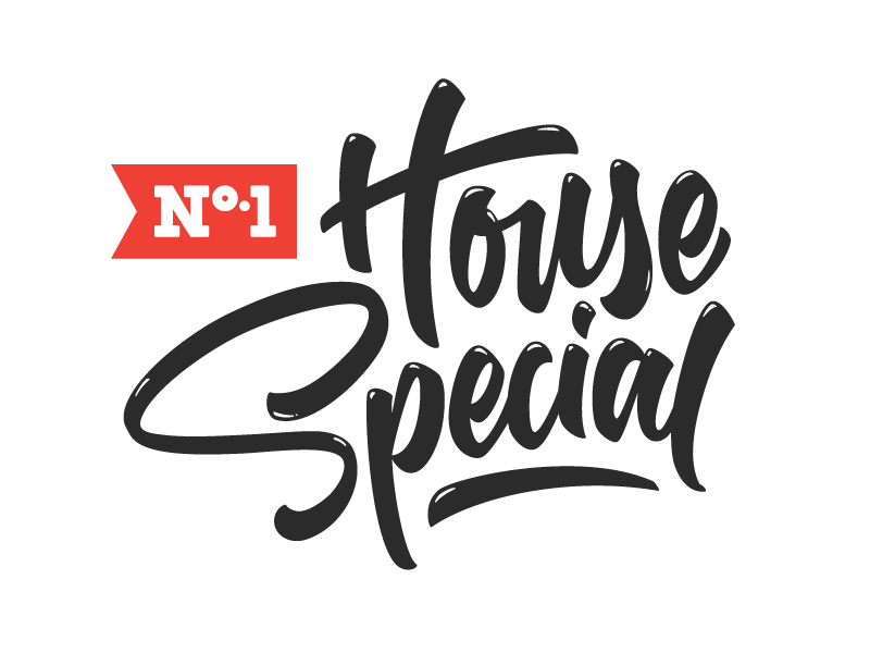 No. 1 House Special wordmark calligraphy identity logo lettering hand lettering
