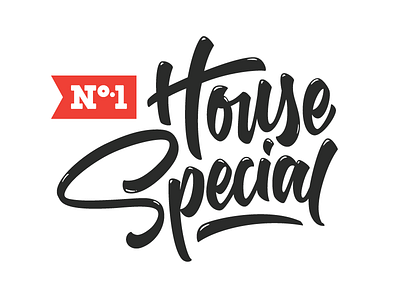 No. 1 House Special calligraphy hand lettering identity lettering logo wordmark