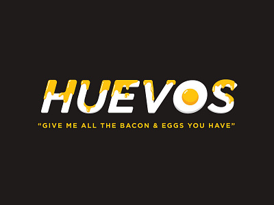 Huevos brand breakfast eggs huevos identity lettering logo restaurant wordmark yolk