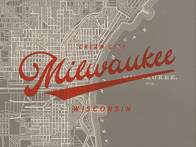 Milwaukee Map Print calligraphy city hand lettering historical identity lettering logo map milwaukee mke wisconsin wordmark