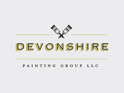 Devonshire Painting Group Logo brand identity logo painting typography wordmark