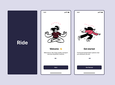 Onboarding Flow graphic design transport ui ux