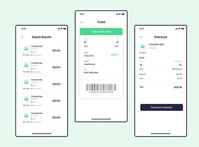 Transportation App checkout transport ui ux