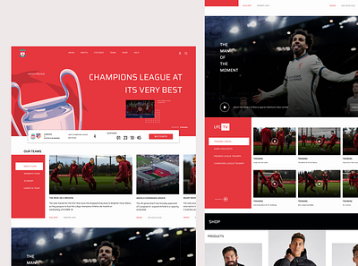 LFC Concept Website design football liverpool ui ux