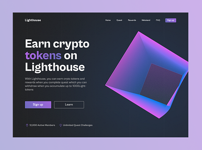 Lighthouse - Crypto web concept crypto hero section ui ux