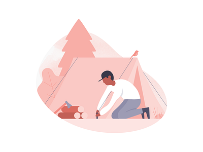 Empty States – Informative 2d camping empty states illustration informative michael mcmahon nature tent ui ux