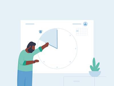 Setting 2d alarms clock illustration michael mcmahon notification people schedule setting ui ux work workplace