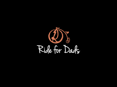 Ride for Dads brush circle design logo orange script typography vector