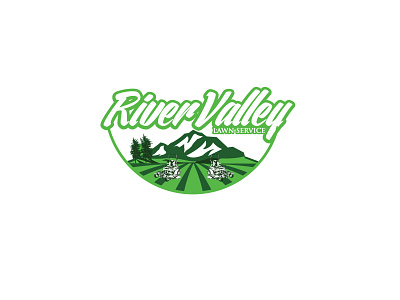 river2 black branding design illustration logo management montain vector