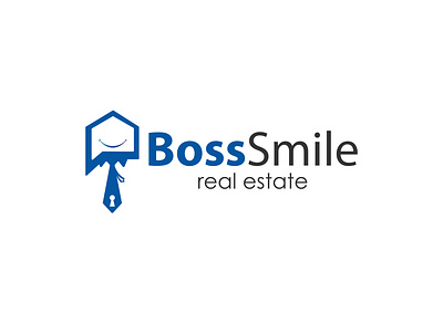 boos boss branding face home illustration management real estate logo smile vector