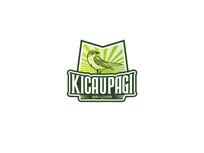 kicau bird branding community green logo lovers vector vintage logo