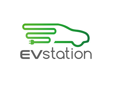 evi app branding car charging electric element green icon illustration typography vector