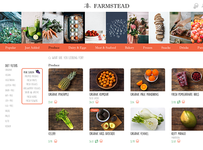 Farmstead - Produce (Page 2) app design ui ui design web