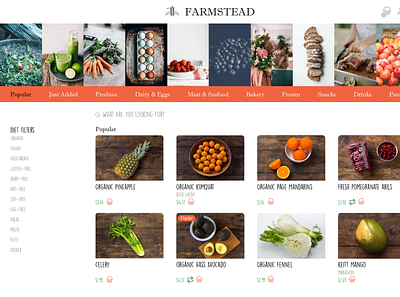 Farmstead Landing Page (Page 1) app design ui ui design web