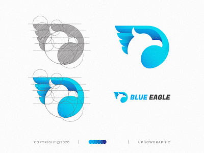 Blue Eagle Logo Design abstract adobe illustrator amazing logo animal app art awesome logo blue branding business logo creative logo golden ratio graphic design logo logodesign logos logotype modern logo