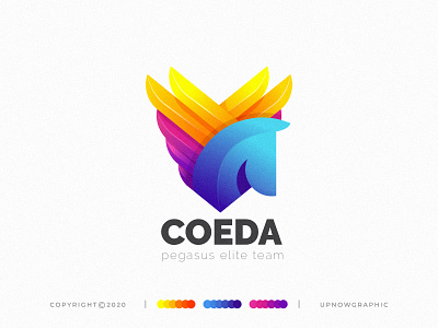 Coeda Logo Design "Pegasus Elite Team" abstract adobe illustrator amazing logo animal app art awesome logo branding business logo creative logo graphic design horse logo logodesign logos logotype modern logo sport team