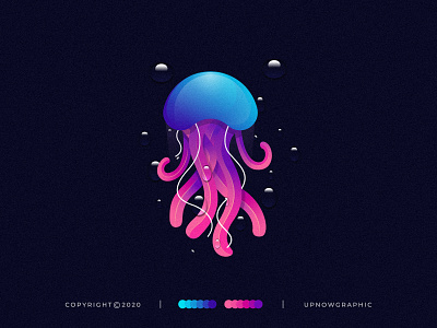 Colorful Jellyfish Illustration abstract adobe illustrator amazing logo animal app art awesome logo branding business logo creative logo graphic design logo logodesign logos logotype modern logo