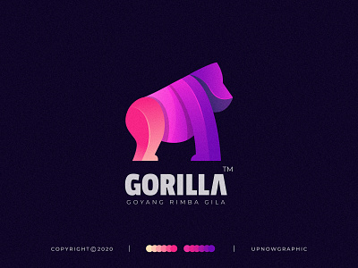Gorilla Logo Design (Sold) abstract adobe illustrator amazing logo animal app art awesome logo branding business logo creative logo graphic design logo logodesign logos logotype modern logo