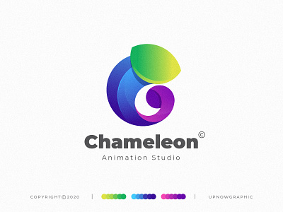 Chameleon Logo "Animation Studio" abstract adobe illustrator amazing logo animal app art awesome logo branding business logo creative logo graphic design logo logodesign logos logotype modern logo