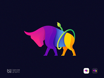 Bull Colorful Logo abstract adobe illustrator amazing logo animal app art awesome logo branding business logo colorful creative logo graphic design logo logodesign logos logotype modern logo wild