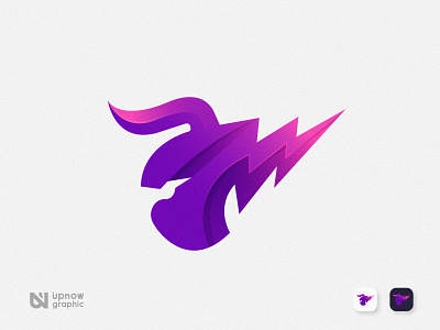 Demon Thunder Logo abstract adobe illustrator amazing logo animal app art awesome logo branding business logo creative logo esport graphic design logo logodesign logos logotype modern logo pink purple