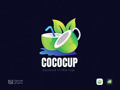 Cococup Logo Project "Coconut in the Cup" abstract adobe illustrator amazing logo animal app art awesome logo branding business logo coconut creative logo graphic design green logo logodesign logos logotype modern logo