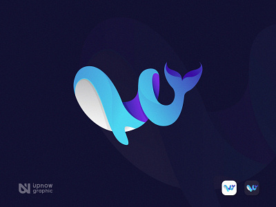 W for Whale abstract adobe illustrator amazing logo animal app art awesome logo blue branding business logo creative logo graphic design logo logodesign logos logotype modern logo w initial