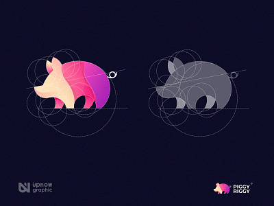 Piggy Riggy Logo "Golden Ratio" amazing logo golden ratio pig pink