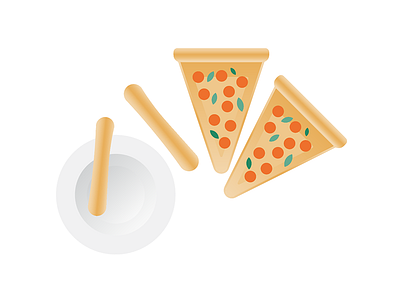 pizza & breadsticks breadsticks gradients paper plate pizza