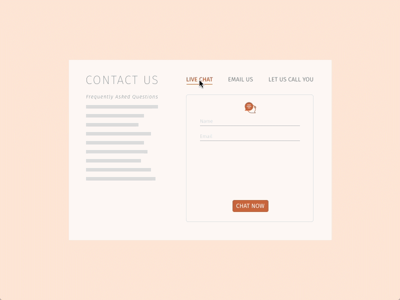 Daily UI 028 – Contact Us contact us daily ui daily ui 028 email forms live chat principle sketch