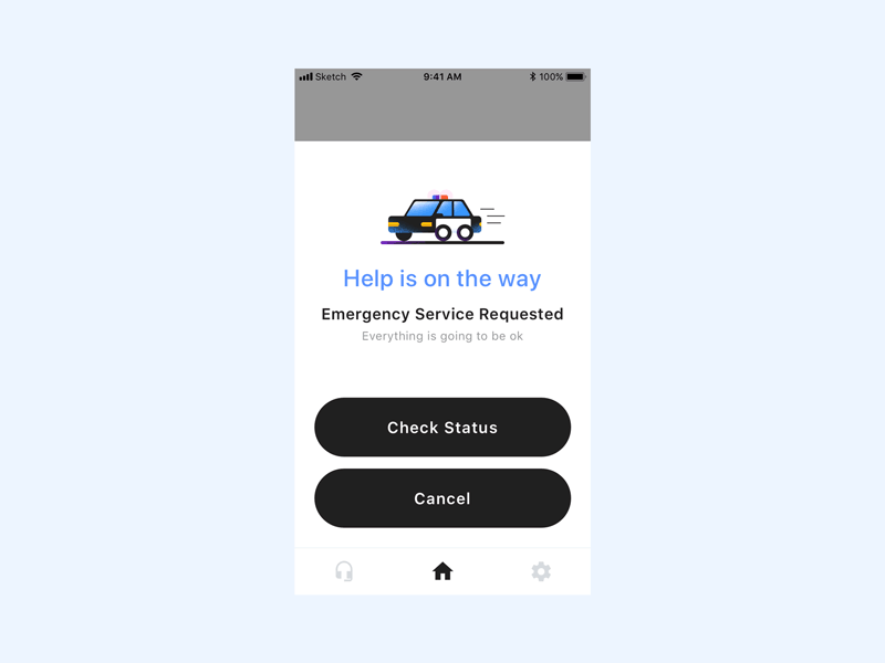 Home Security App 911 animation car cops emergency police security