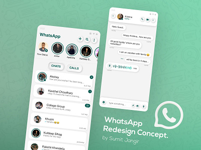 WhatsApp Redesign Concept app design neumorphic neumorphic design neumorphism neumorphism ui redesign concept ui ux whatsapp whatsapp redesign