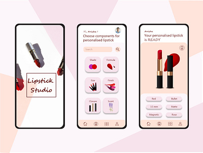 Lipstick studio app branding design illustration minimal ui